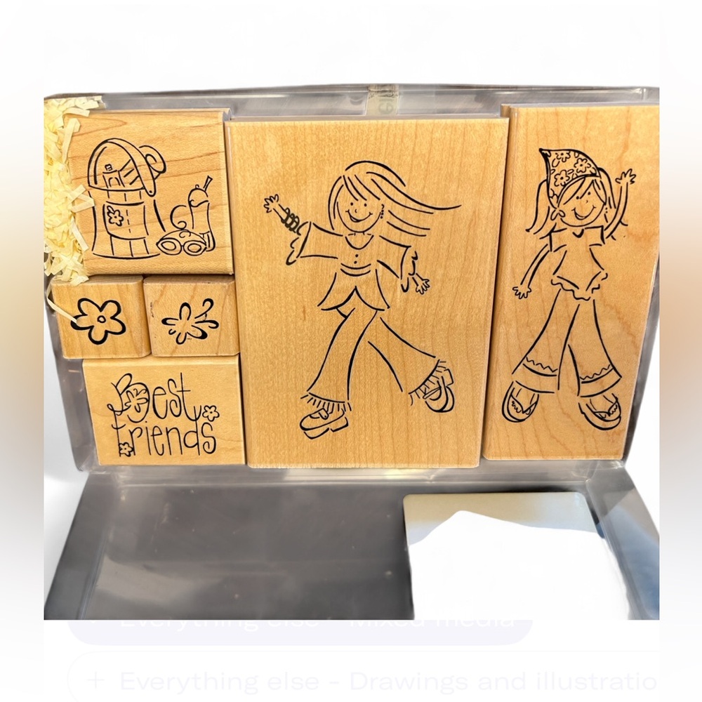 EUC Close To My Heart Wooden Stamps Set